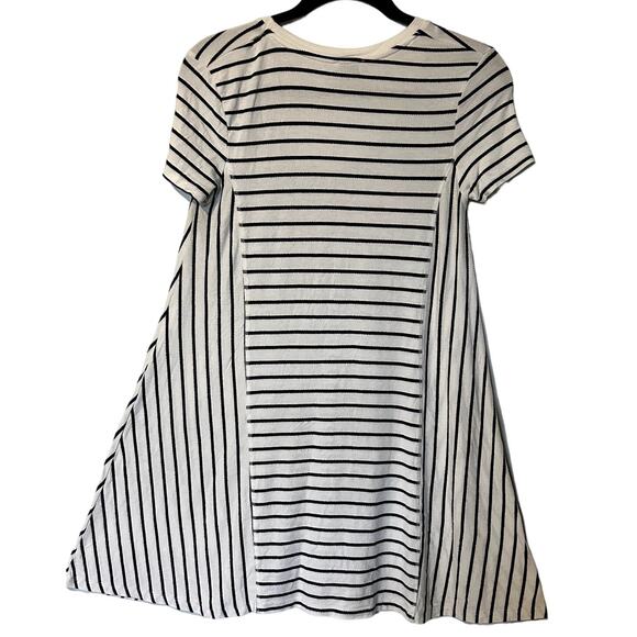 Zara Trafaluc Size S Short Sleeve Dress Breton Stripe Black White Nautical Comfy - Picture 3 of 7